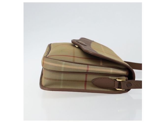 Autre Marque Borsa a Spalla Burberrys Nova Check in Tela Beige Oro Auth bs29991 D'oro - vista 3