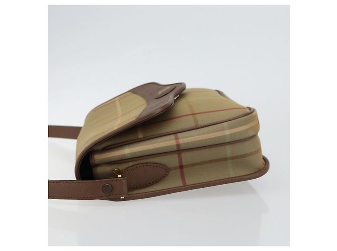 Autre Marque Borsa a Spalla Burberrys Nova Check in Tela Beige Oro Auth bs29991 D'oro - vista 4
