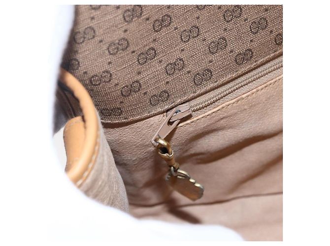 Gucci Borsa a Spalla Micro GG Supreme PVC Beige Oro 001 115 2681 Auth BA6741 D'oro - vista 18