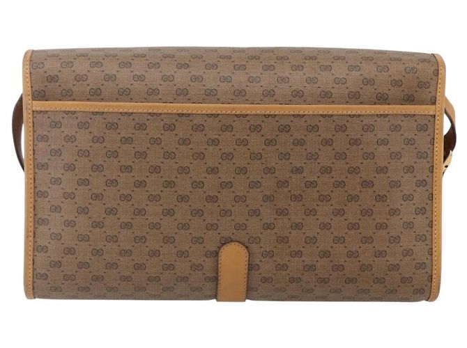 Gucci Borsa a Spalla Micro GG Supreme PVC Beige Oro 001 115 2681 Auth BA6741 D'oro - vista 2
