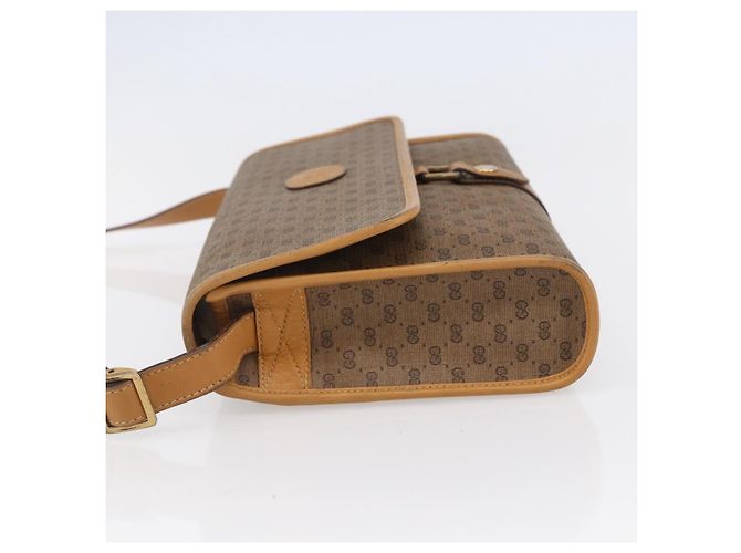 Gucci Borsa a Spalla Micro GG Supreme PVC Beige Oro 001 115 2681 Auth BA6741 D'oro - vista 3