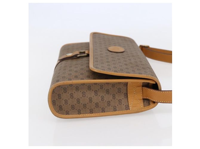Gucci Borsa a Spalla Micro GG Supreme PVC Beige Oro 001 115 2681 Auth BA6741 D'oro - vista 4