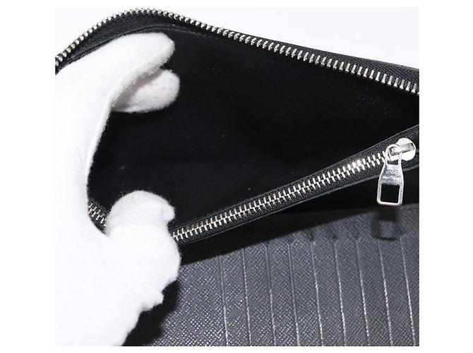 Cartera Vertical Zippy Damier Graphite LOUIS VUITTON N63095 Auth LV am9286 Damier ebene - vista 18