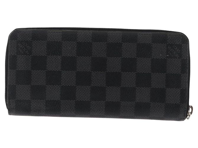 Cartera Vertical Zippy Damier Graphite LOUIS VUITTON N63095 Auth LV am9286 Damier ebene - vista 2