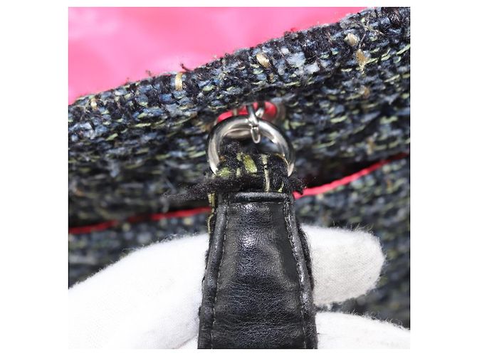 Borsa tote Cambon di CHANEL in tweed blu navy argento CC Auth bs29930 - vista 10