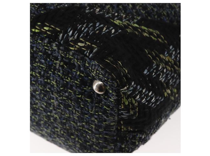 Borsa tote Cambon di CHANEL in tweed blu navy argento CC Auth bs29930 - vista 14