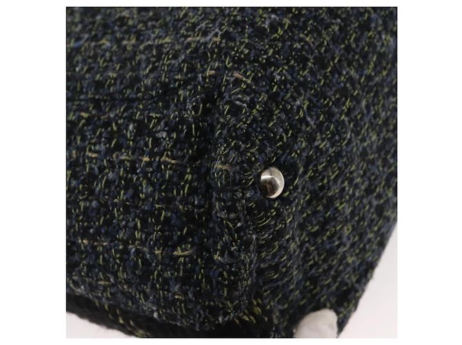 Borsa tote Cambon di CHANEL in tweed blu navy argento CC Auth bs29930 - vista 15
