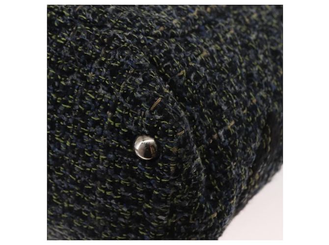 Borsa tote Cambon di CHANEL in tweed blu navy argento CC Auth bs29930 - vista 16