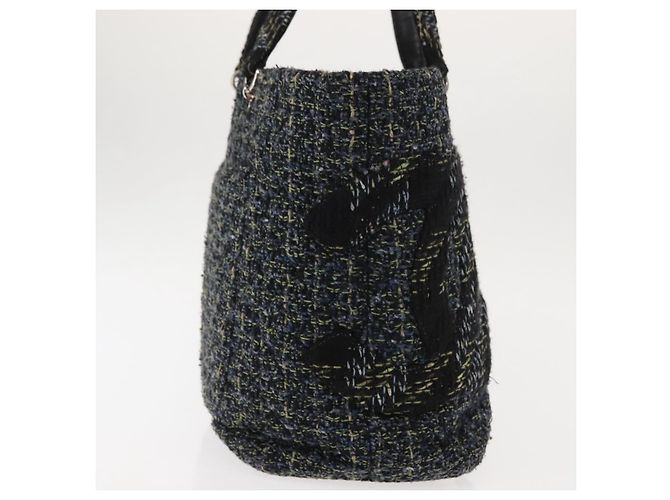 Borsa tote Cambon di CHANEL in tweed blu navy argento CC Auth bs29930 - vista 4
