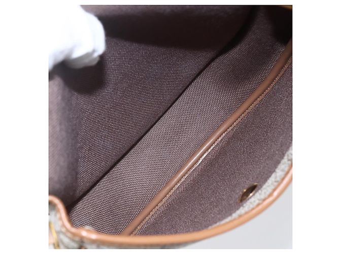 Christian Dior Borsa a spalla in tela a nido d'ape in PVC pelle beige Auth BA6819 - vista 12