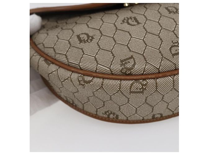 Christian Dior Borsa a spalla in tela a nido d'ape in PVC pelle beige Auth BA6819 - vista 14