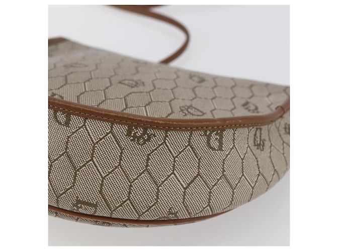 Christian Dior Borsa a spalla in tela a nido d'ape in PVC pelle beige Auth BA6819 - vista 15