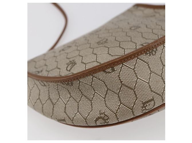 Christian Dior Borsa a spalla in tela a nido d'ape in PVC pelle beige Auth BA6819 - vista 16