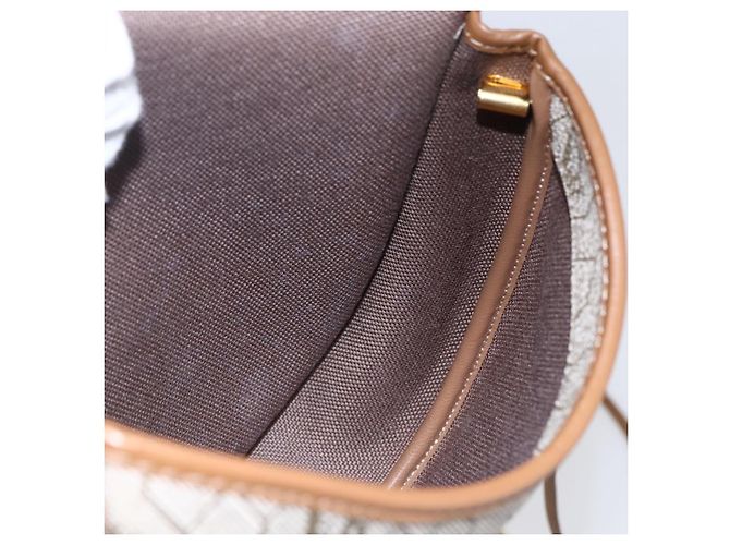 Christian Dior Borsa a spalla in tela a nido d'ape in PVC pelle beige Auth BA6819 - vista 17