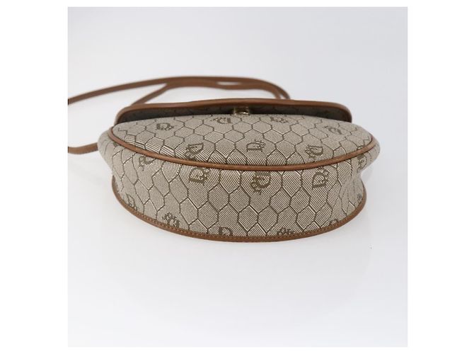 Christian Dior Borsa a spalla in tela a nido d'ape in PVC pelle beige Auth BA6819 - vista 5