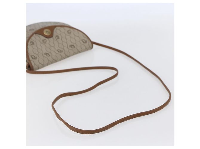 Christian Dior Borsa a spalla in tela a nido d'ape in PVC pelle beige Auth BA6819 - vista 7