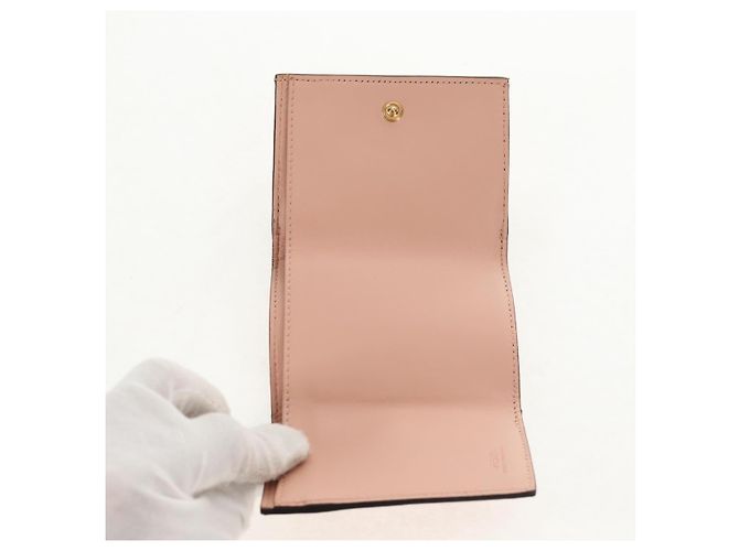 FENDI Zucca Canvas Trifold Wallet Leather Pink Gold Auth BA6630M - view 10