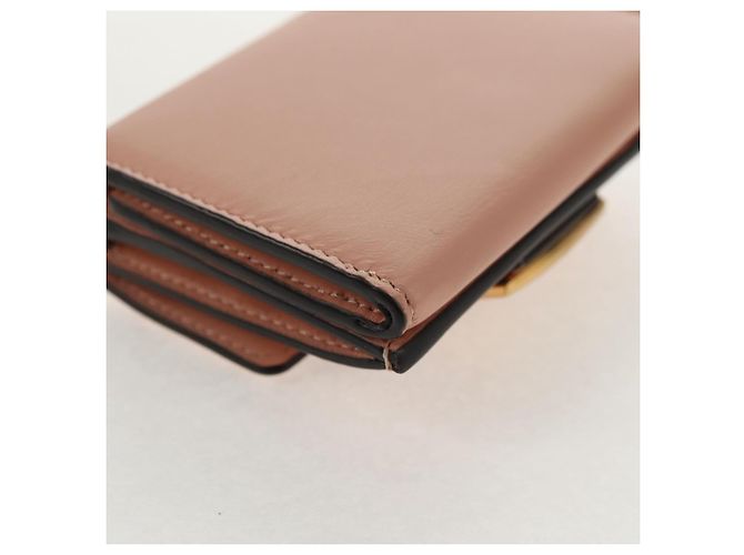 FENDI Zucca Canvas Trifold Wallet Leather Pink Gold Auth BA6630M - view 15