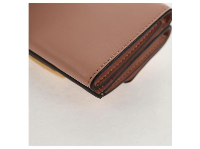 FENDI Zucca Canvas Trifold Wallet Leather Pink Gold Auth BA6630M - view 16