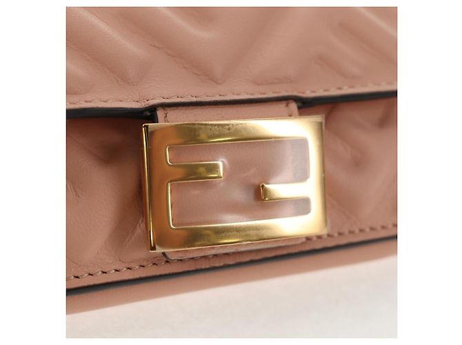 FENDI Zucca Canvas Trifold Wallet Leather Pink Gold Auth BA6630M - view 17