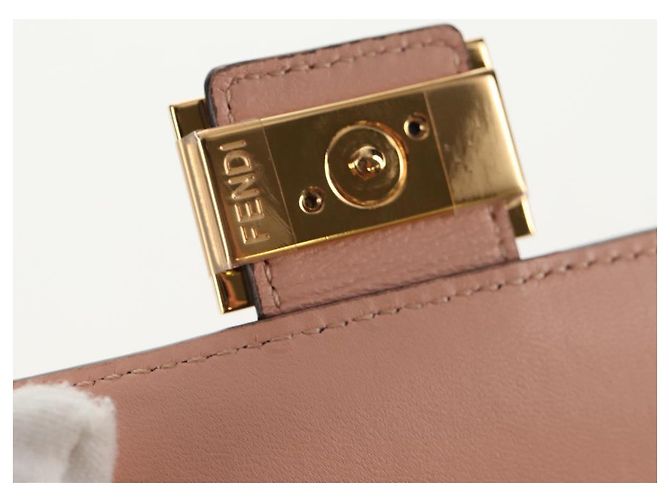 FENDI Zucca Canvas Trifold Wallet Leather Pink Gold Auth BA6630M - view 18