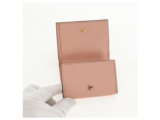FENDI Zucca Canvas Trifold Wallet Leather Pink Gold Auth BA6630M - view 19