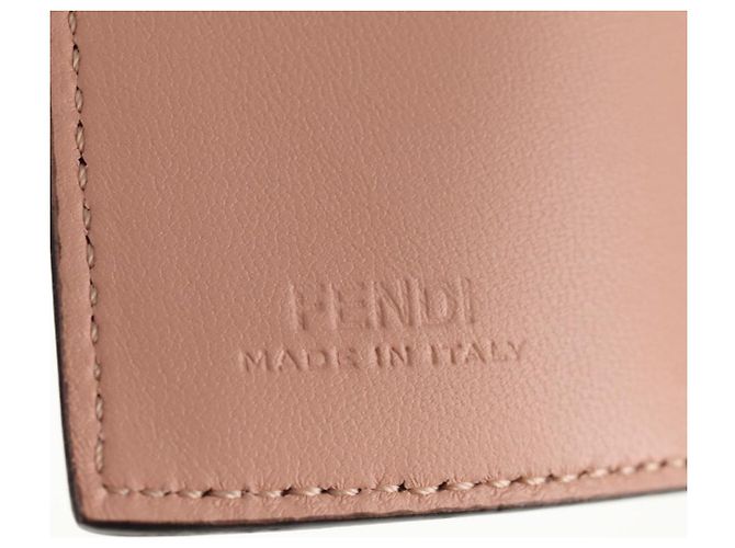 FENDI Zucca Canvas Trifold Wallet Leather Pink Gold Auth BA6630M - view 20