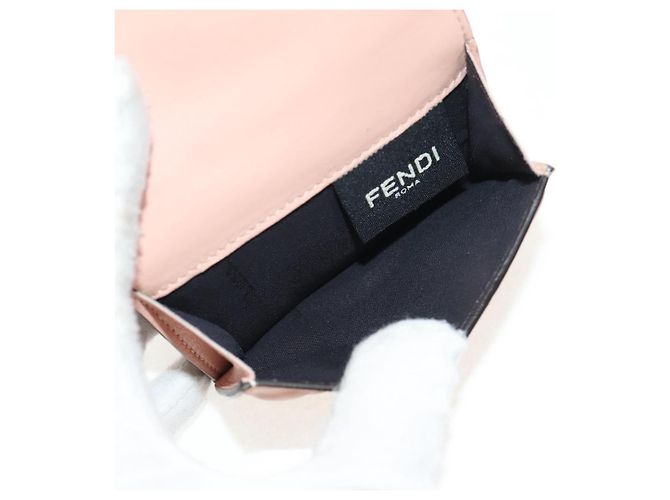 FENDI Zucca Canvas Trifold Wallet Leather Pink Gold Auth BA6630M - view 9
