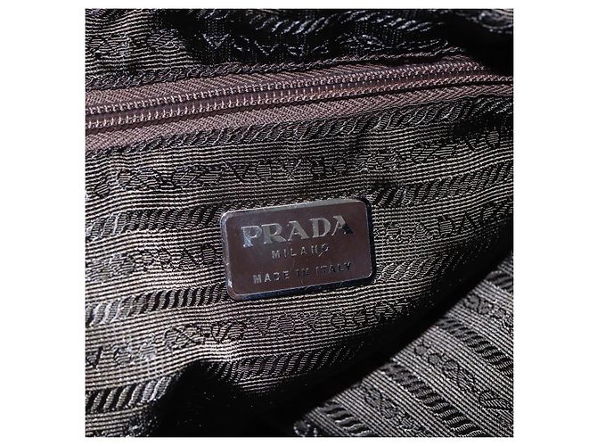 PRADA Tote Bag aus Nylon Khaki Silber authentisch bs29971 - Ansicht 19