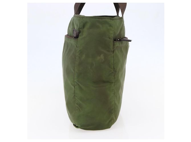 PRADA Tote Bag aus Nylon Khaki Silber authentisch bs29971 - Ansicht 3