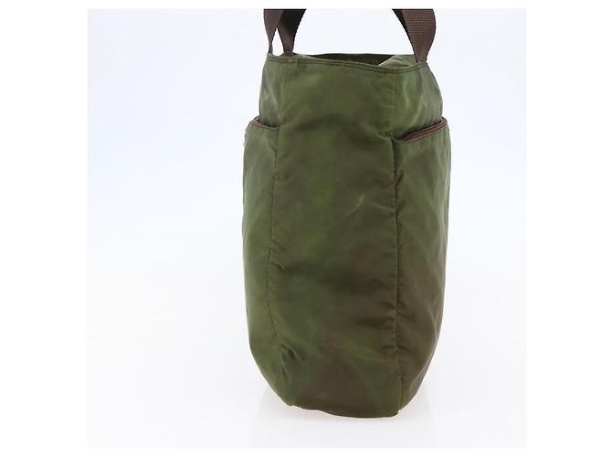 PRADA Tote Bag aus Nylon Khaki Silber authentisch bs29971 - Ansicht 4
