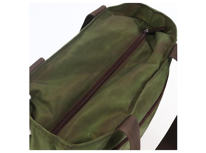 PRADA Tote Bag aus Nylon Khaki Silber authentisch bs29971 - Ansicht 6