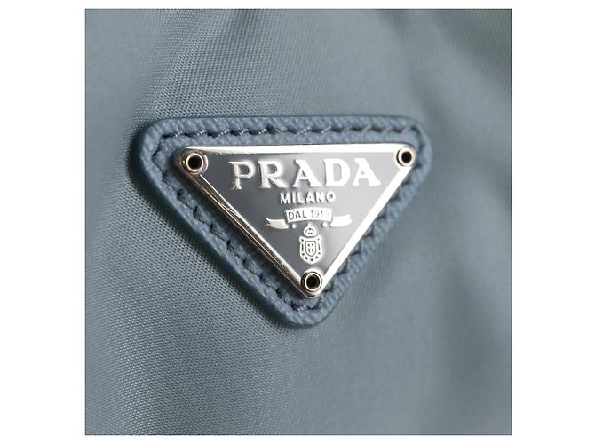 PRADA Borsa a Spalla con Catena Nylon Azzurro Chiaro Argento Auth 145974M Blu chiaro - vista 20