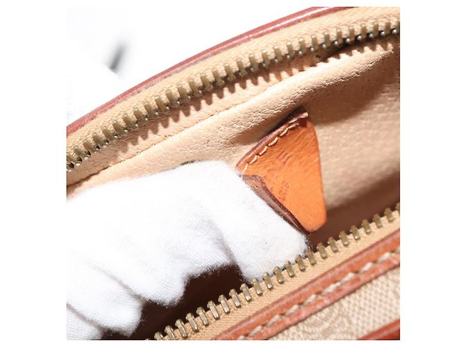 Céline Borsa a Spalla in Tela Macadam CELINE PVC Beige Oro Auth BA6725 D'oro - vista 11