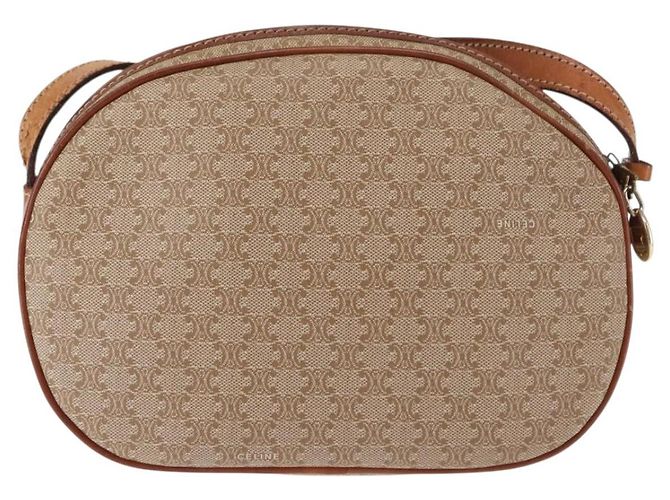 Céline Borsa a Spalla in Tela Macadam CELINE PVC Beige Oro Auth BA6725 D'oro - vista 2