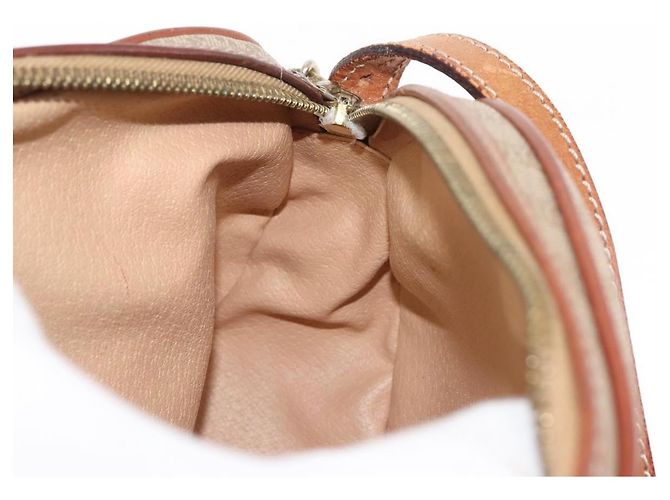 Céline Borsa a Spalla in Tela Macadam CELINE PVC Beige Oro Auth BA6725 D'oro - vista 21