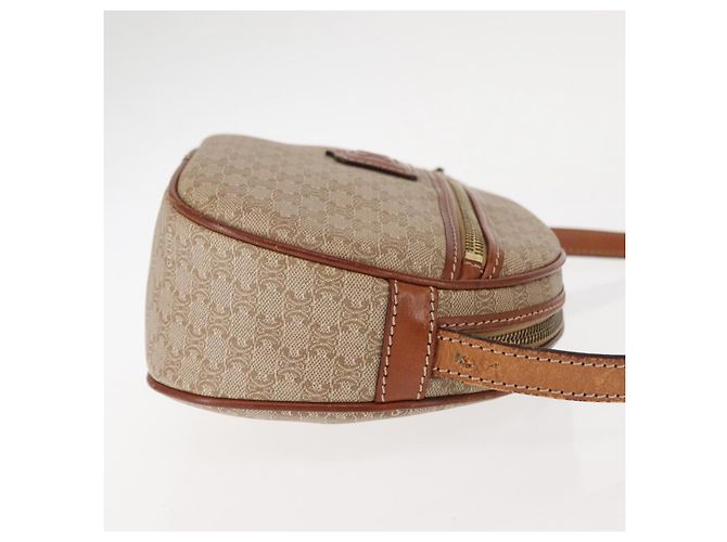 Céline Borsa a Spalla in Tela Macadam CELINE PVC Beige Oro Auth BA6725 D'oro - vista 3