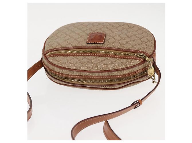 Céline Borsa a Spalla in Tela Macadam CELINE PVC Beige Oro Auth BA6725 D'oro - vista 6