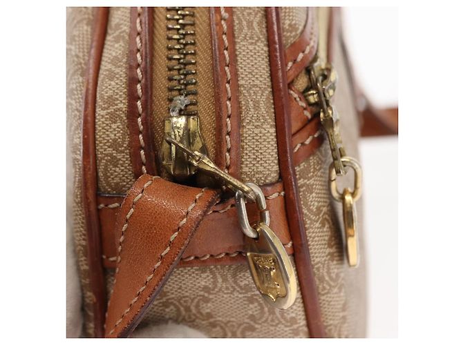 Céline Borsa a Spalla in Tela Macadam CELINE PVC Beige Oro Auth BA6725 D'oro - vista 9