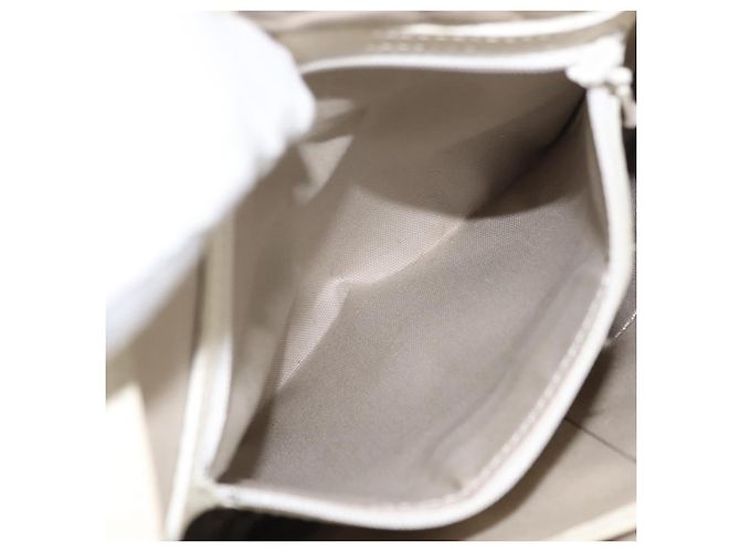 Burberry Bolsa de Ombro Nova Check em Lona Bege e Branca Auth BA6890 Branco - vista 21
