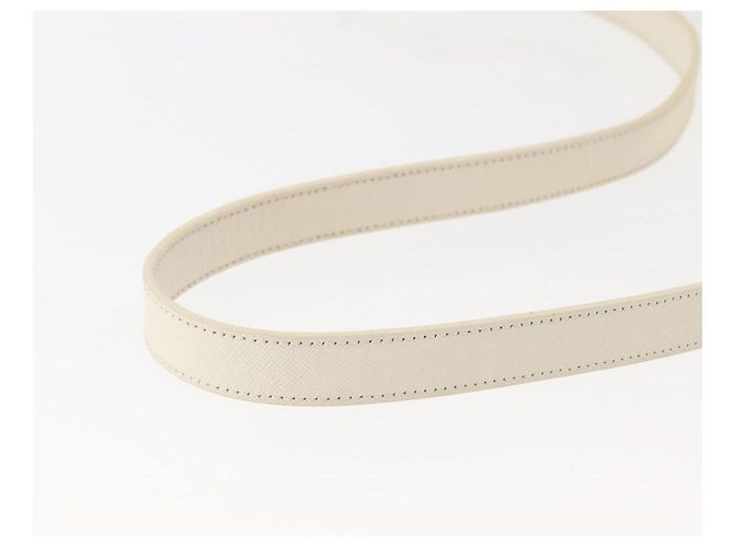 Burberry Bolsa de Ombro Nova Check em Lona Bege e Branca Auth BA6890 Branco - vista 8