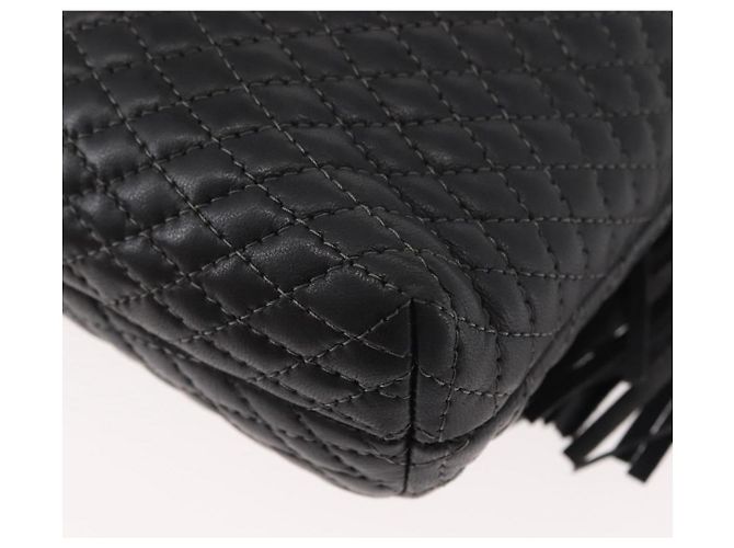BALLY Borsa a Spalla a Catena in Pelle Nera Auth 145489 Nero - vista 16