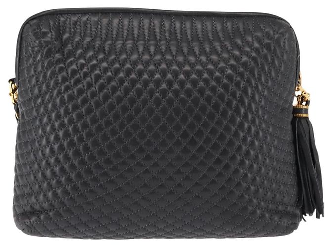 BALLY Borsa a Spalla a Catena in Pelle Nera Auth 145489 Nero - vista 2