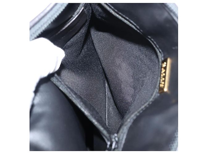BALLY Borsa a Spalla a Catena in Pelle Nera Auth 145489 Nero - vista 20