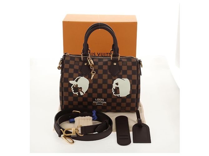 LOUIS VUITTON Bolsa Speedy Bandoulière 25 Damier Friendship N40772 Auth 140003SM Damier ebene - vista 12