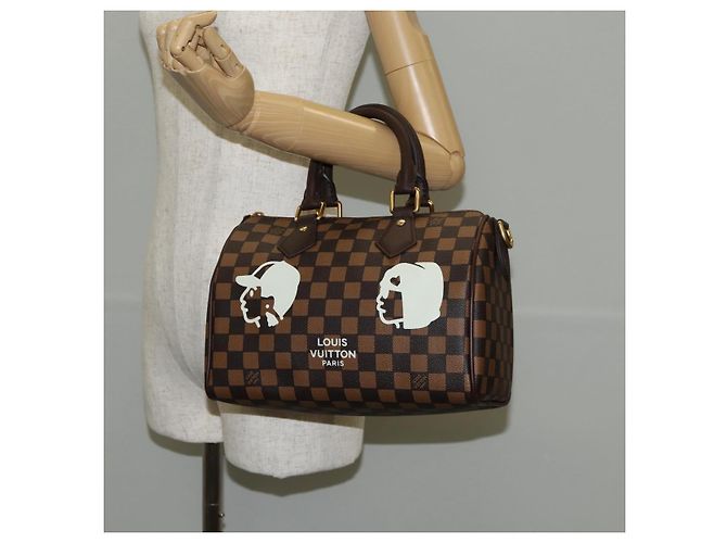 LOUIS VUITTON Bolsa Speedy Bandoulière 25 Damier Friendship N40772 Auth 140003SM Damier ebene - vista 32