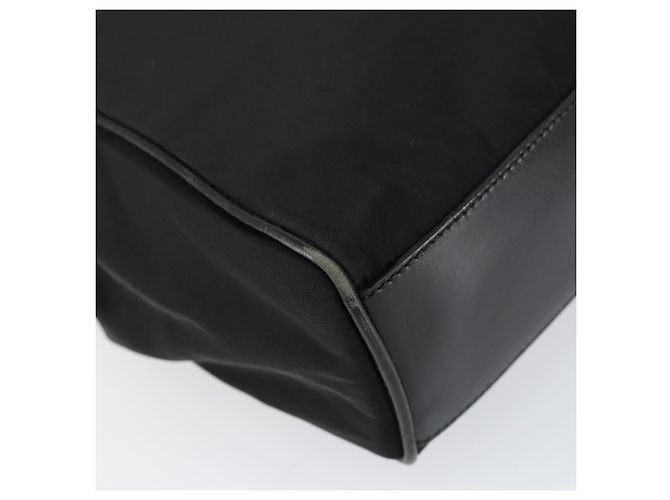 PRADA Borsa a mano in nylon nero e oro Auth 151341 D'oro - vista 14