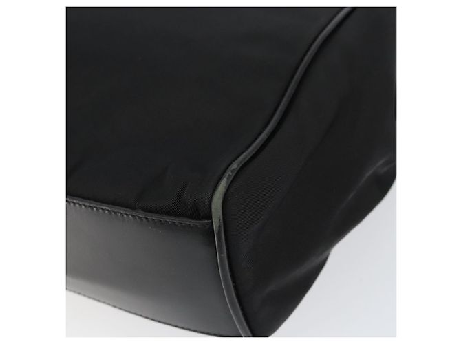 PRADA Borsa a mano in nylon nero e oro Auth 151341 D'oro - vista 15
