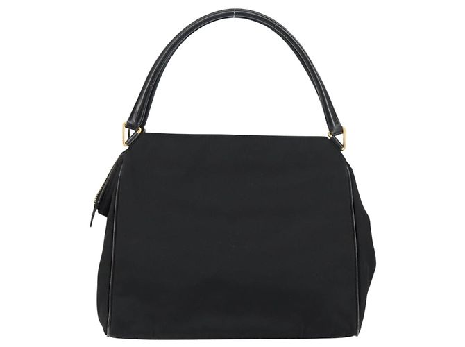 PRADA Borsa a mano in nylon nero e oro Auth 151341 D'oro - vista 2