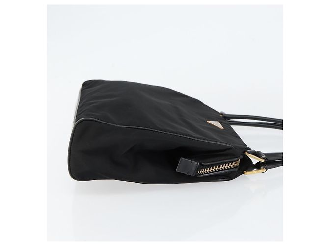 PRADA Borsa a mano in nylon nero e oro Auth 151341 D'oro - vista 3